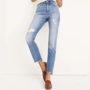 Madewell The High-Rise Slim Boyjean in Lita Wash: Step-Hem Edition